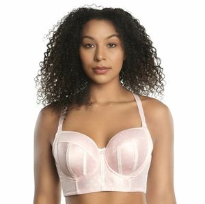 Parfait Charlotte Long Line Bra in Pink Polka Dot 36F in UK sizing
